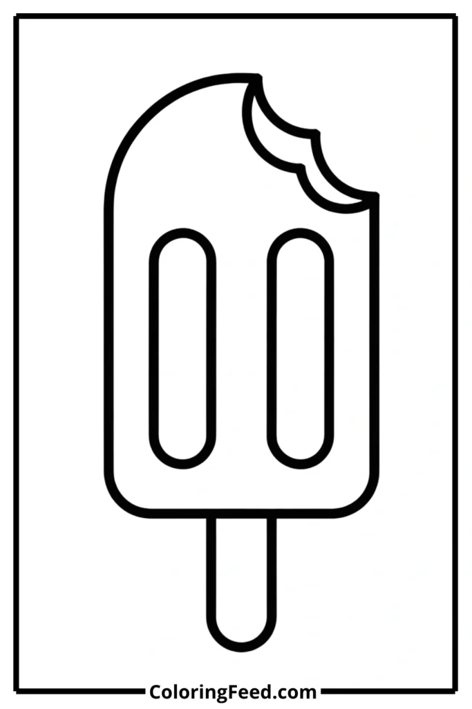 Simple Ice Cream Popsicle Coloring Page