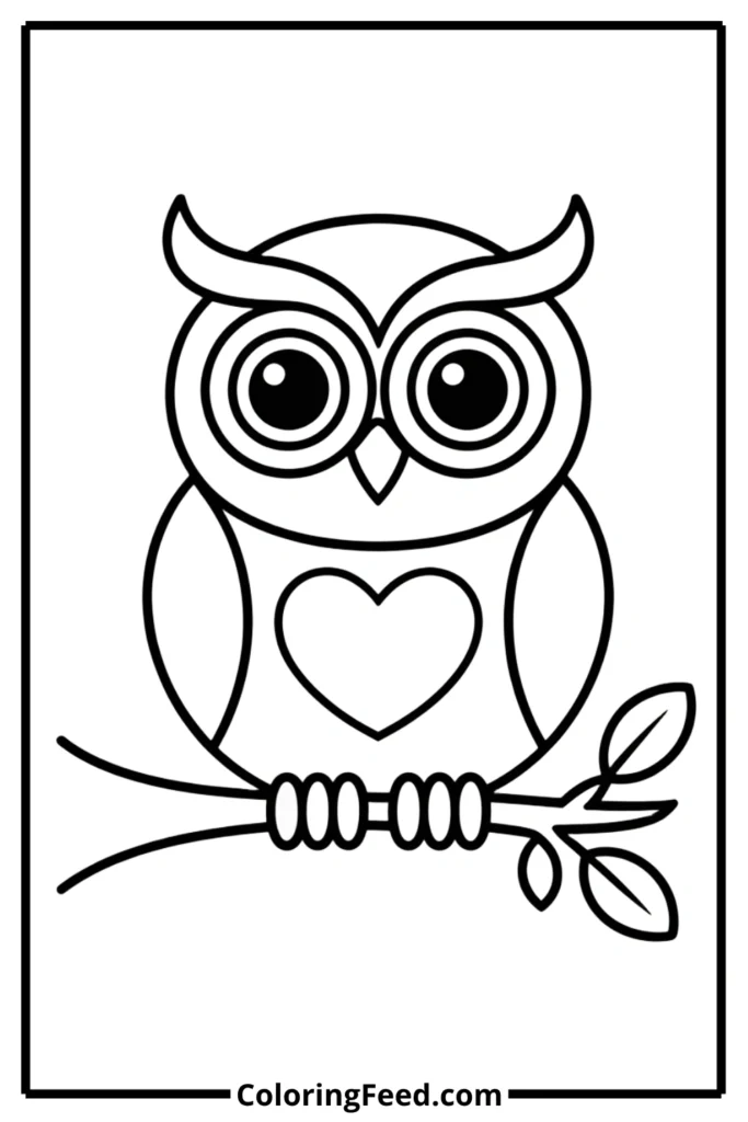 Simple Owl Coloring Page