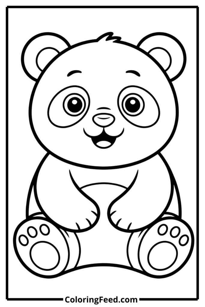 Simple Panda Coloring Page