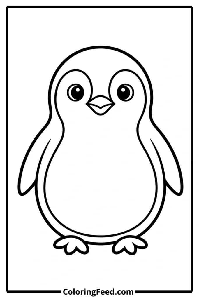 Simple Penguin Coloring Page