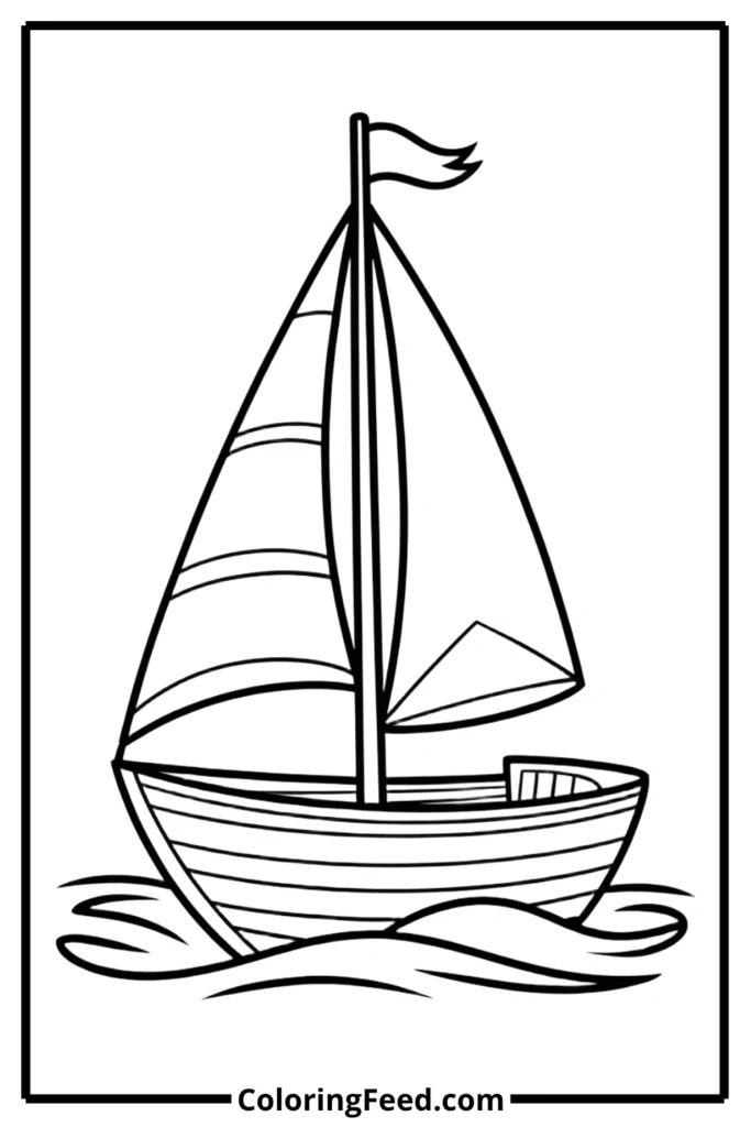 Simple Sailboat Coloring Page