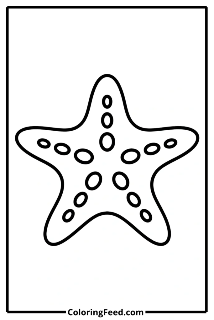 Simple Starfish Coloring Page